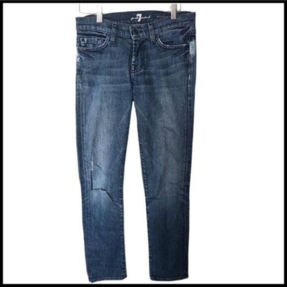 7 For‎ All Mankind Roxanne Skinny Jeans Distressed size 25
